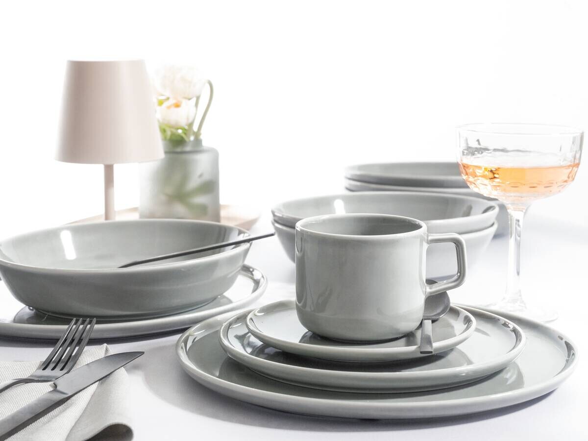 CreaTable Kombiservice Chef Collection grau Porzellan 30 tlg.