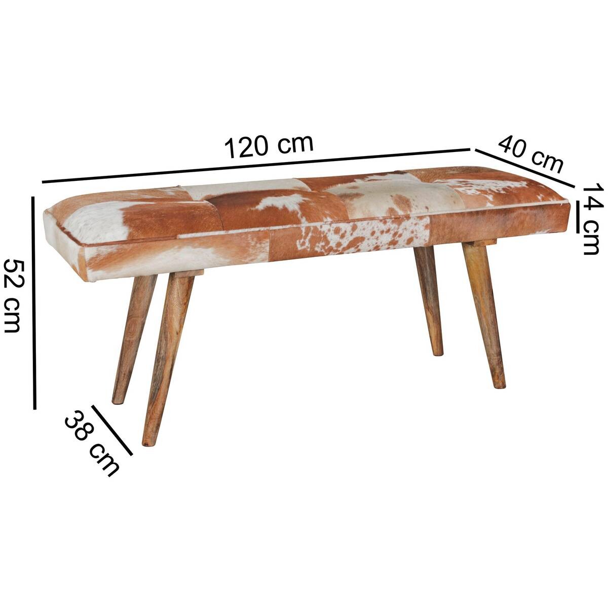 Wohnling Sitzbank natur Echtholz B/H/T: ca. 120x52x40 cm