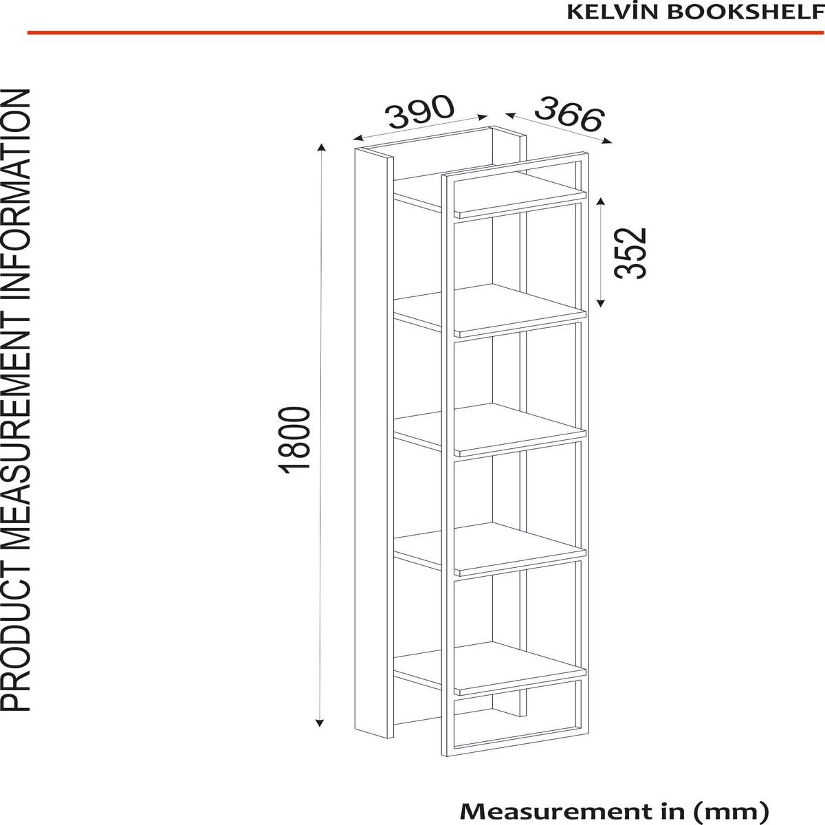 Regal Kelvin walnuss Nachbildung B/H/T: ca. 64x180x35 cm