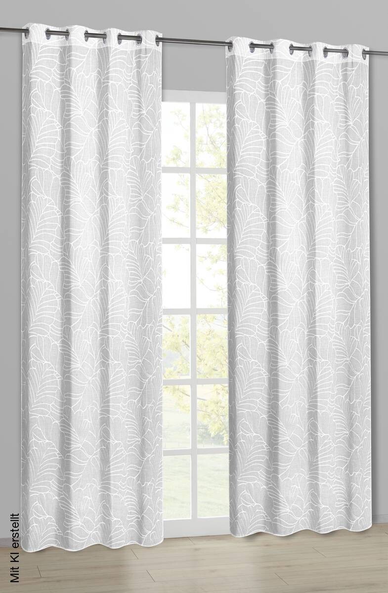 Ösenvorhang Sabrina weiß 100% Polyester B/L: ca. 135x245 cm