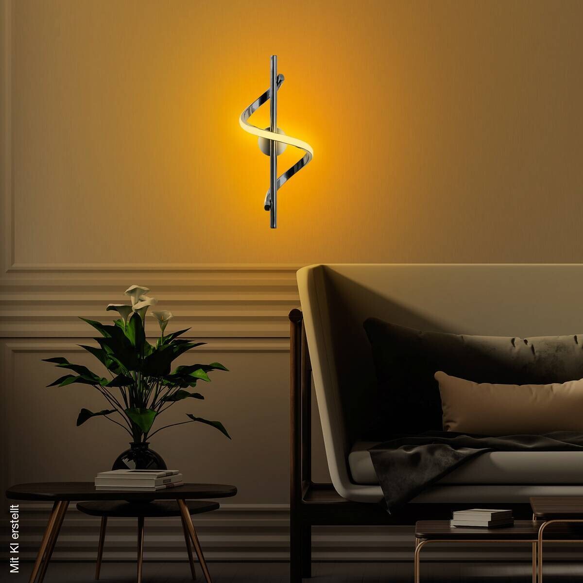 Opviq LED-Wandleuchte Chrom B/H/T: ca. 16x41x25 cm