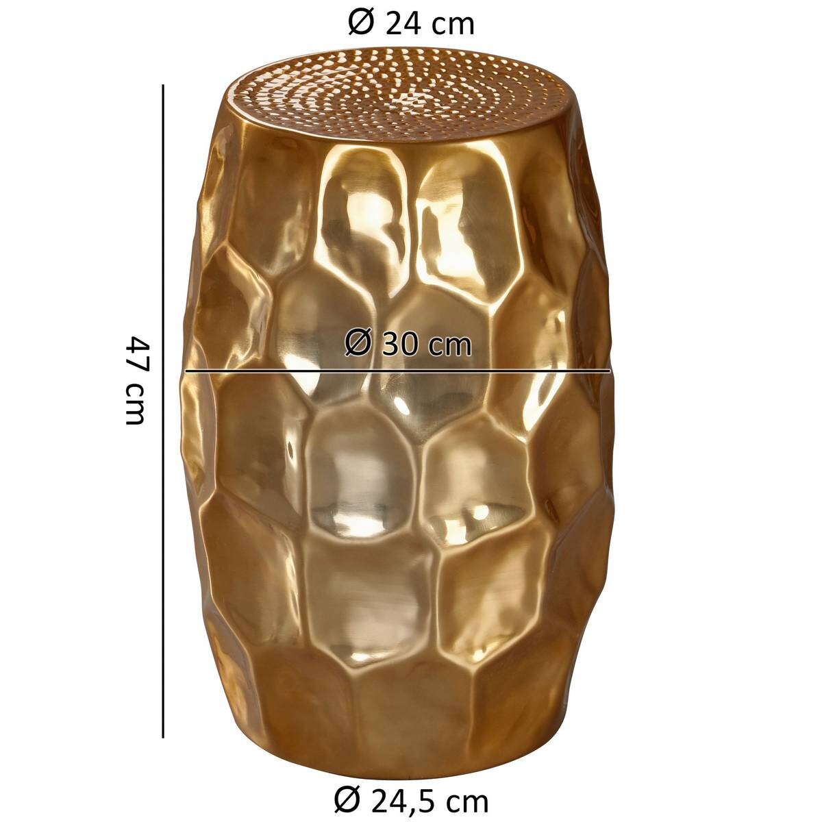 Beistelltisch gold Aluminium B/H/T: ca. 30x47x30 cm