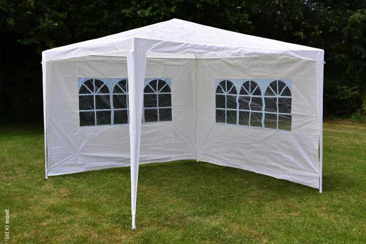 VCM Pavillon weiß Stahlrohr B/H/L: ca. 300x197x300 cm