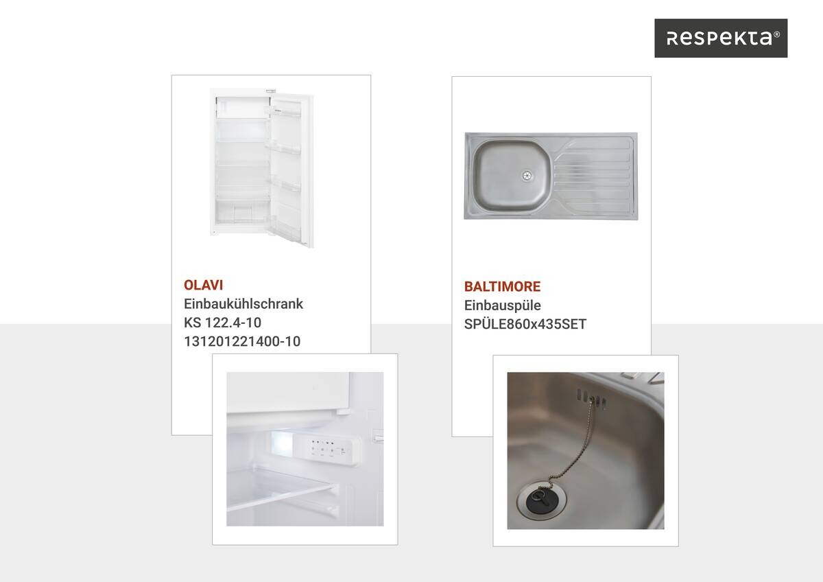 Respekta Winkelküche Anton weiß Lärche Nachbildung B/H/T: ca. 310x211x172 cm