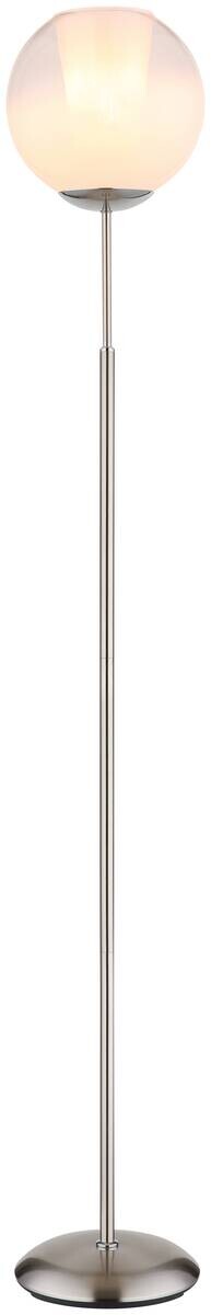 GLOBO Stehlampe BARRY 15749NS nickel Opal Metall H/D: ca. 154,5x25 cm E27 1 Brennstellen