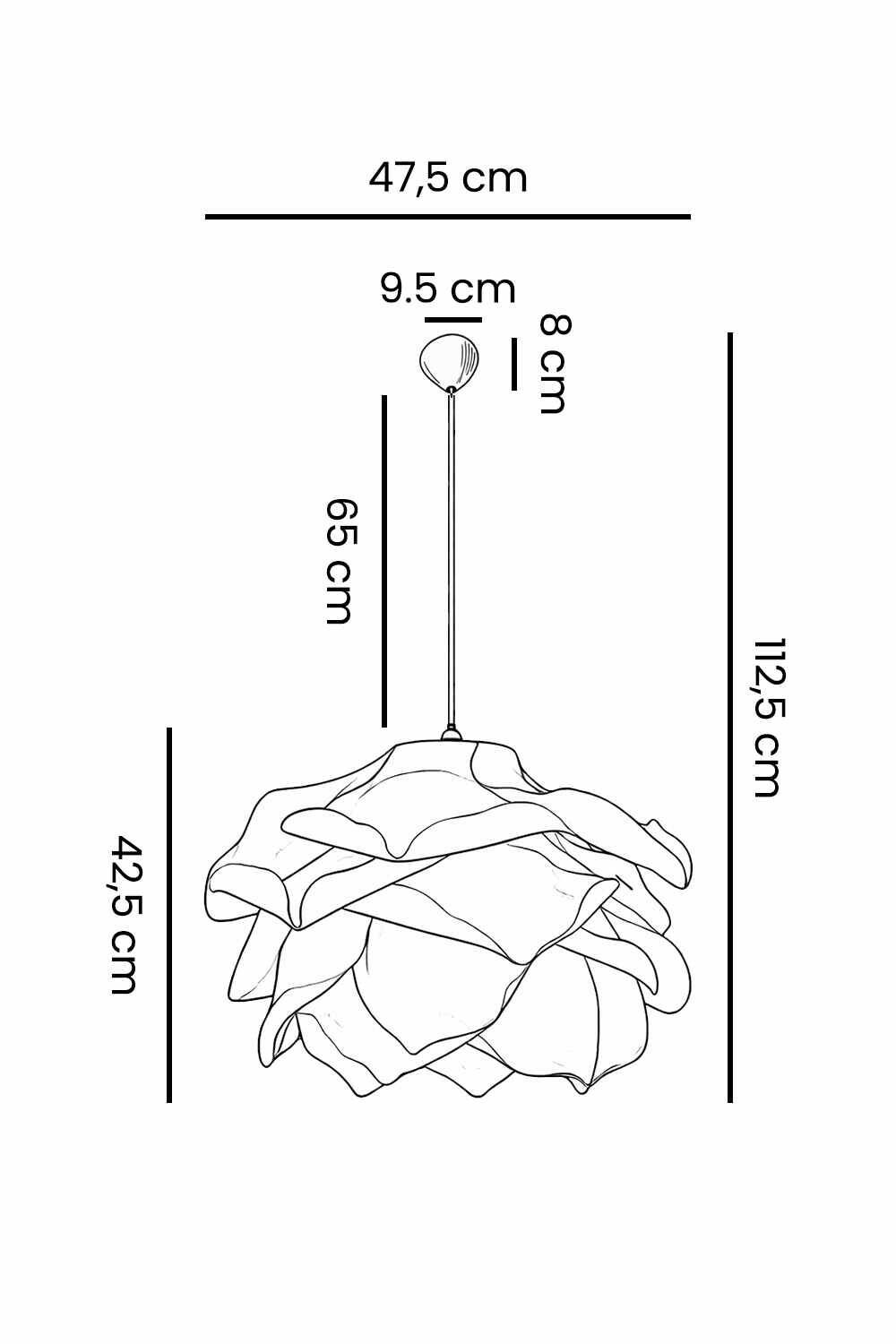 Opviq Pendelleuchte weiß Kunststoff B/H/T/L/D: ca. 58x120x58x58x58 cm E27 1 Brennstellen