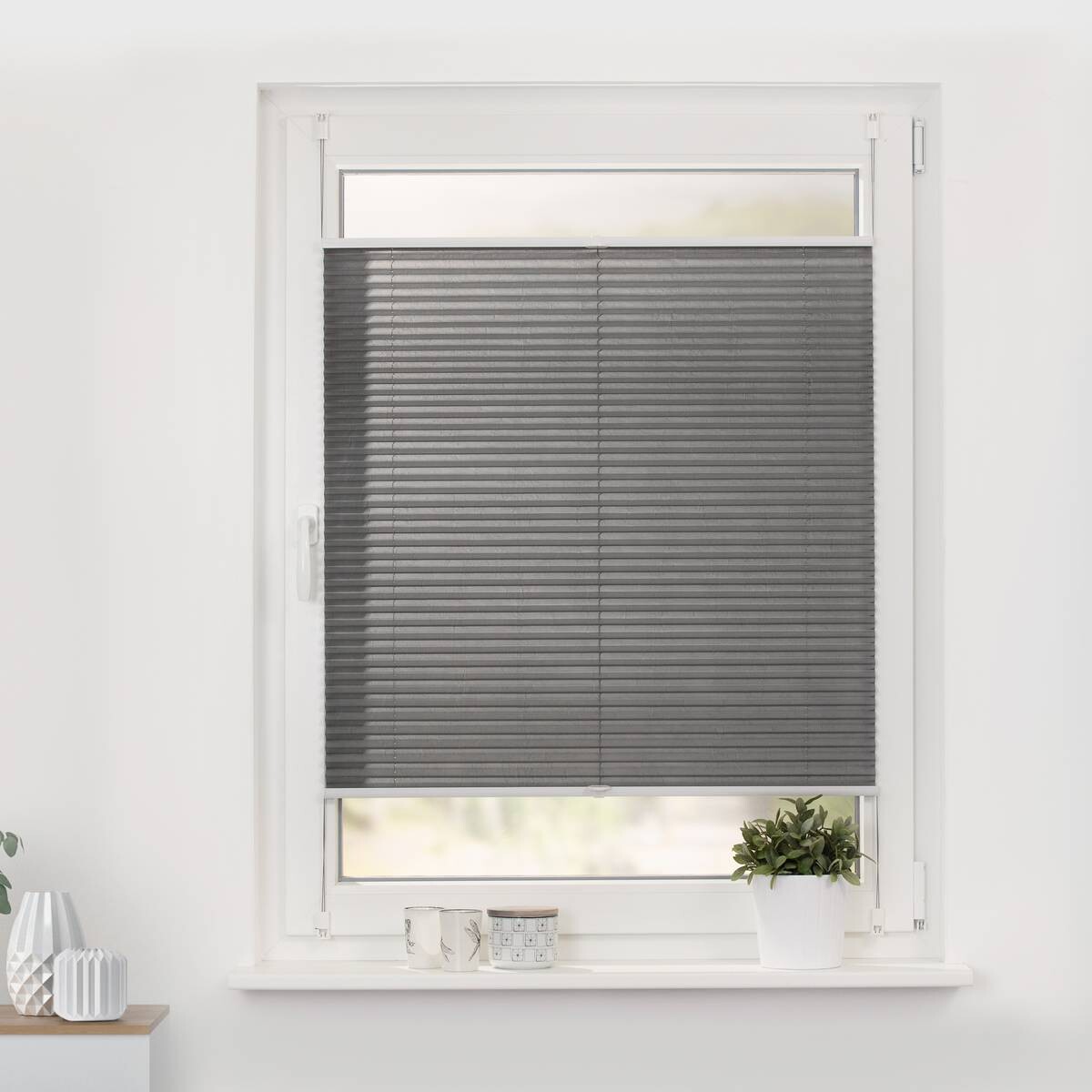 LICHTBLICK Spannplissee hellgrau B/L: ca. 50x130 cm