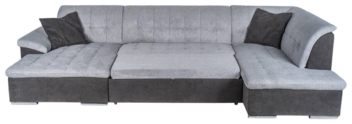 Wohnlandschaft Monica schwarz grau Flachgewebe B/H/T: ca. 348x87x198 cm