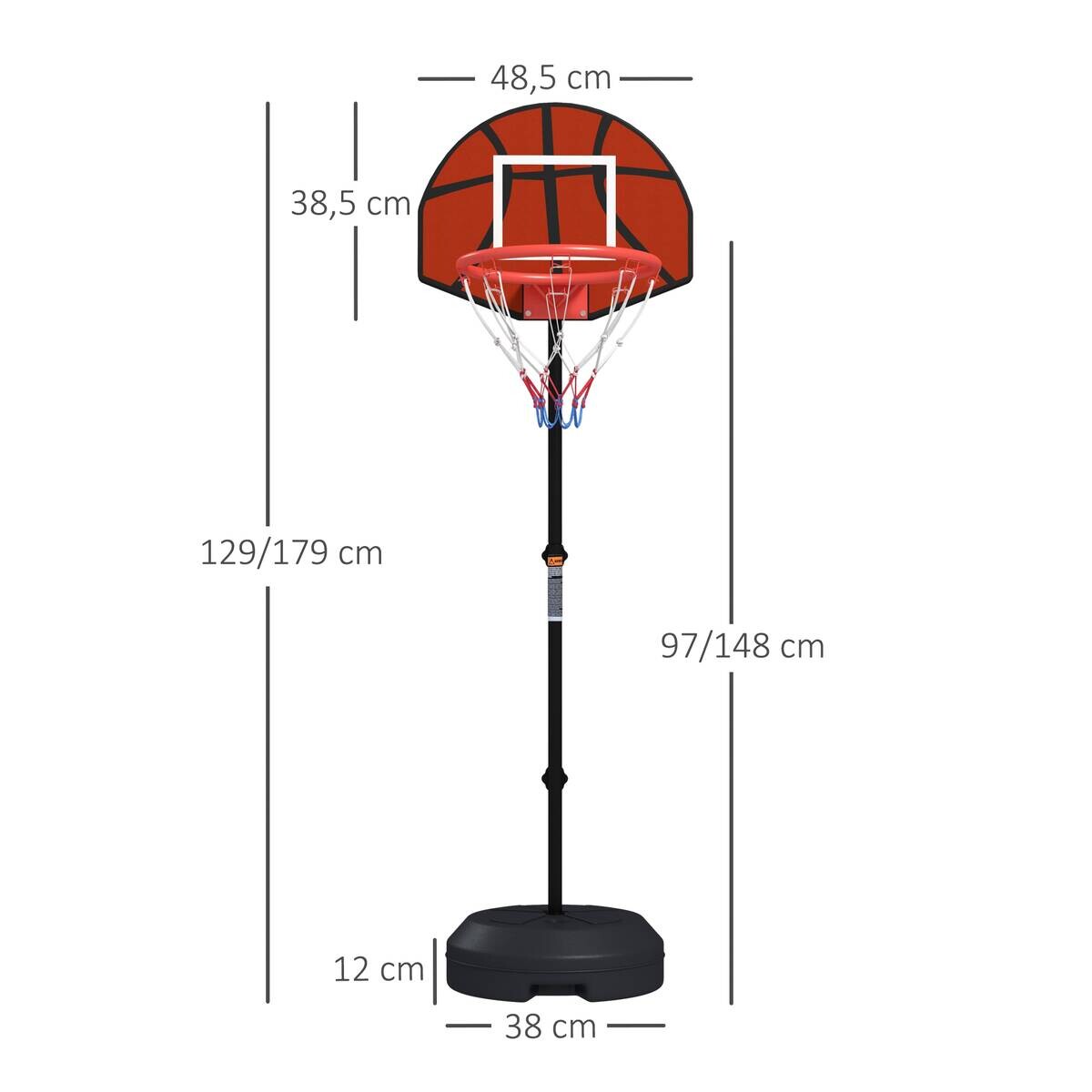 SPORTNOW Basketballständer braun Stahl B/H/L: ca. 38x179x38 cm