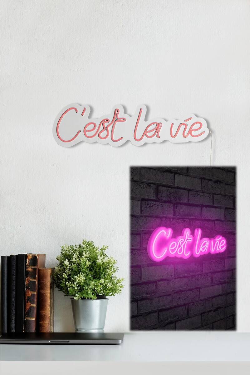 Opviq LED-Wandleuchte rosa PVC B/H/T/L: ca. 50x14x2x50 cm