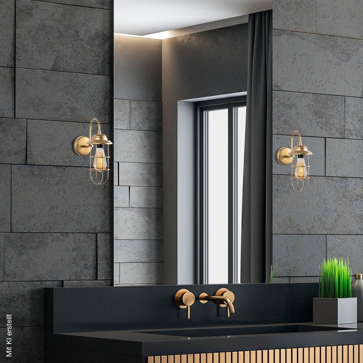 Opviq Wandleuchte gold Metall B/H/L: ca. 25x32x12 cm E27 1 Brennstellen