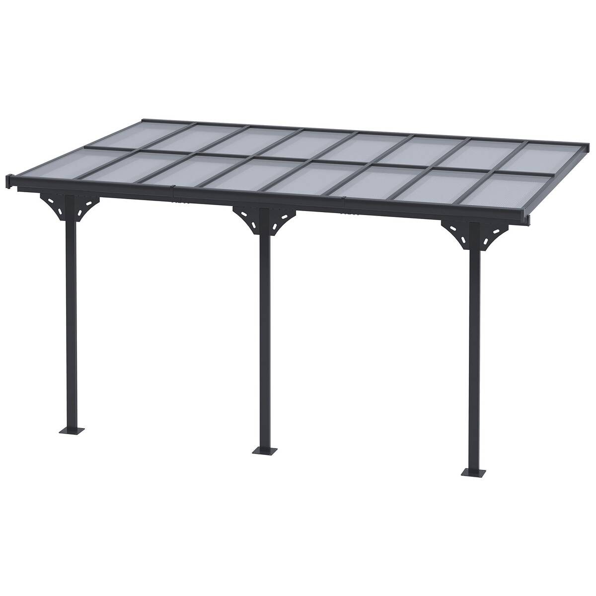 Outsunny Pavillon grau Aluminium B/H/L: ca. 302x250x435 cm
