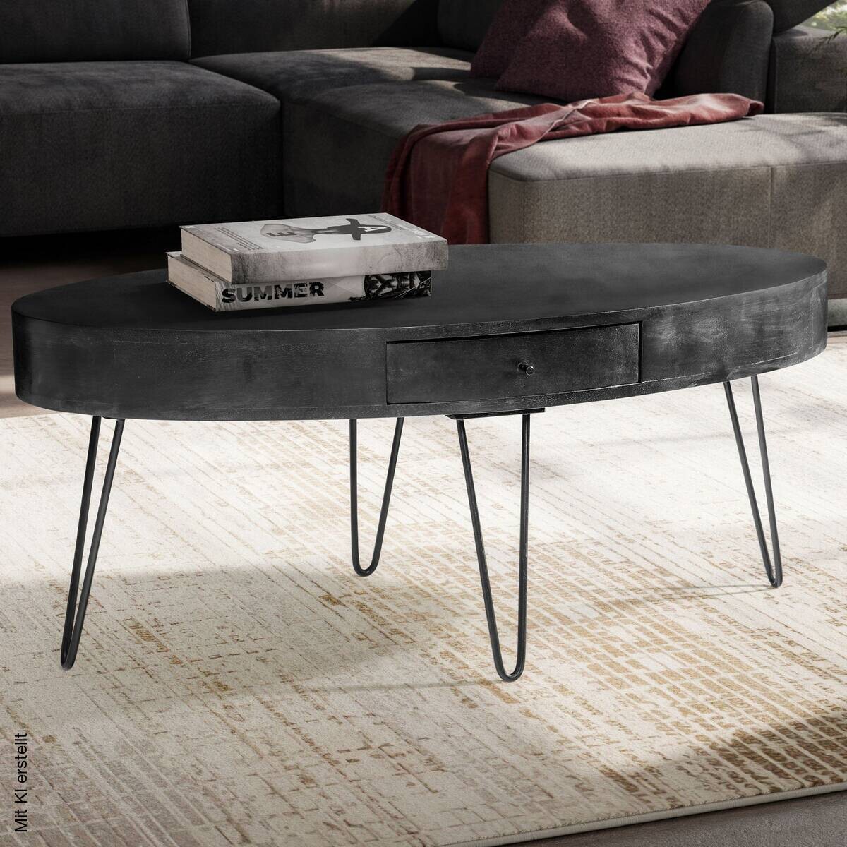 Couchtisch schwarz B/H/T: ca. 100x40x50 cm