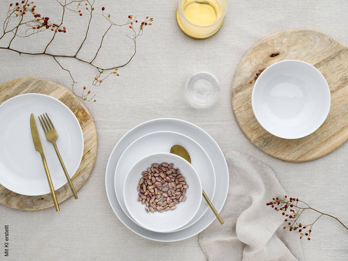 CreaTable Teller-Set Allround Weiss weiß Porzellan