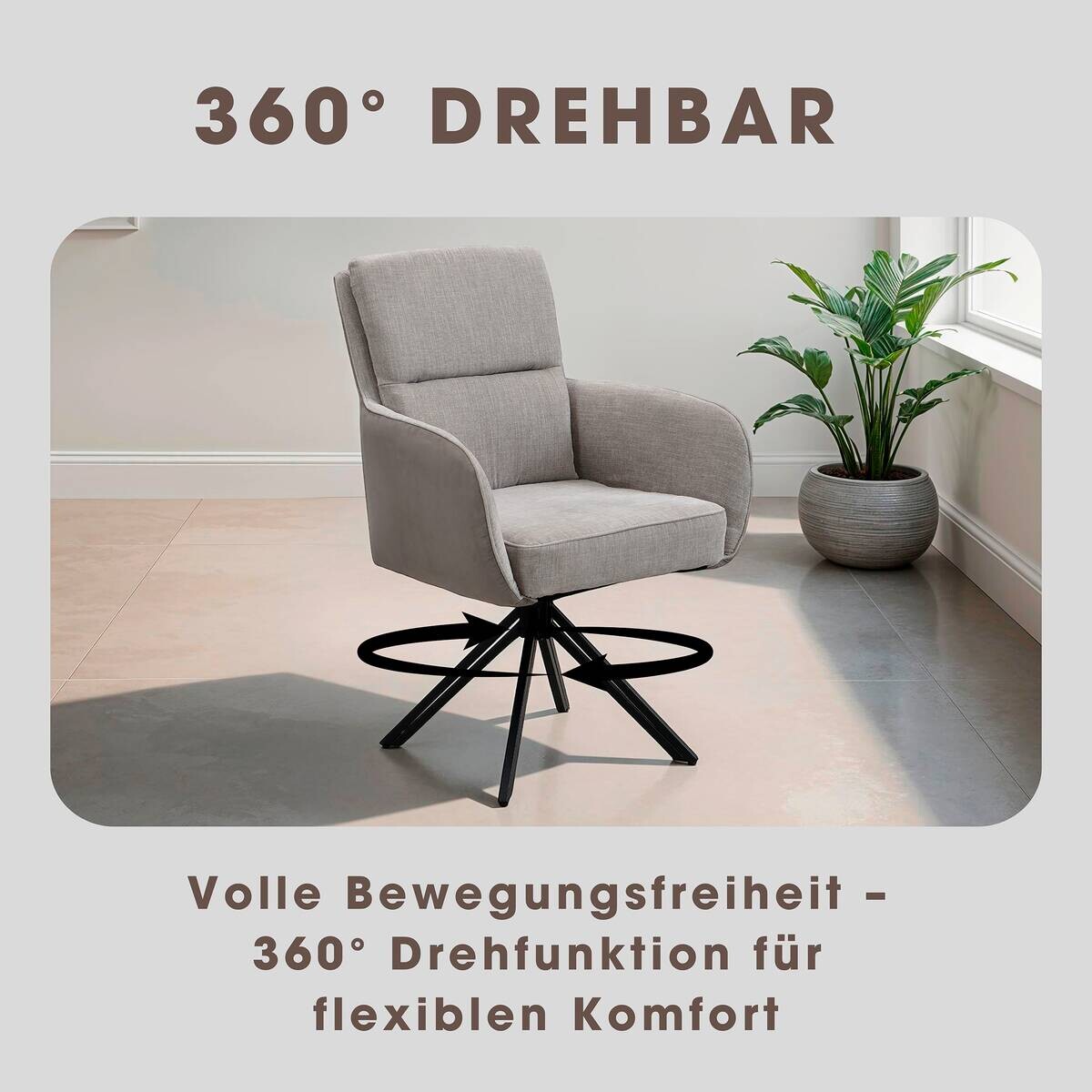Stuhl TINO, 2er-Set schwarz grau Metall Microfaser B/H/T: ca. 62x94x70 cm
