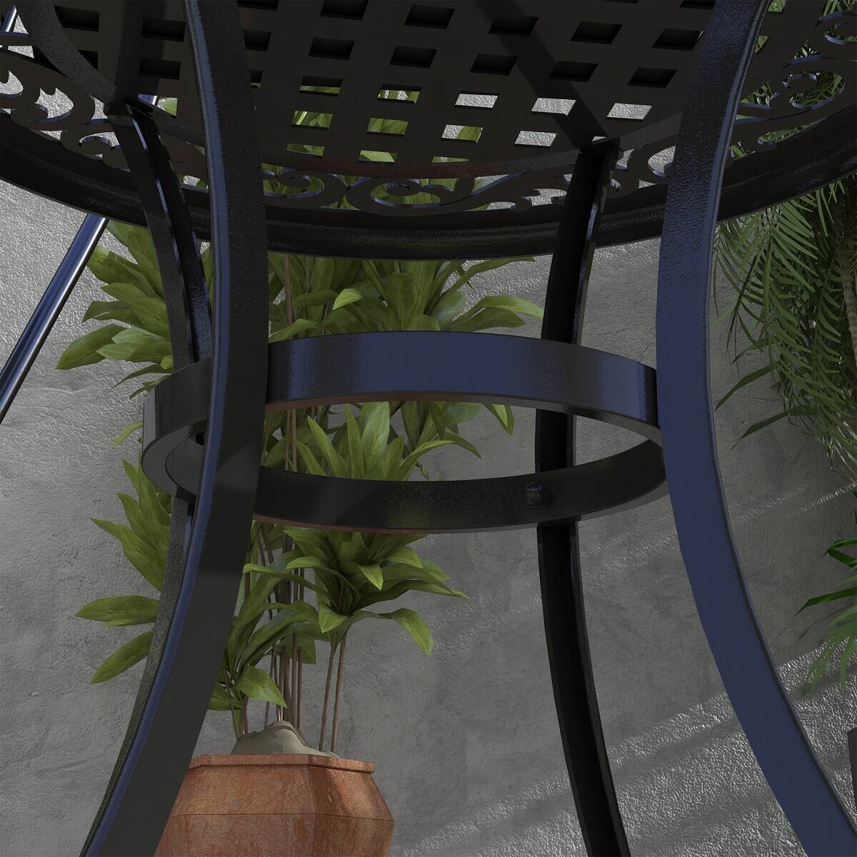 Outsunny Gartentisch schwarz Aluminium B/H/L: ca. 60x60x53 cm