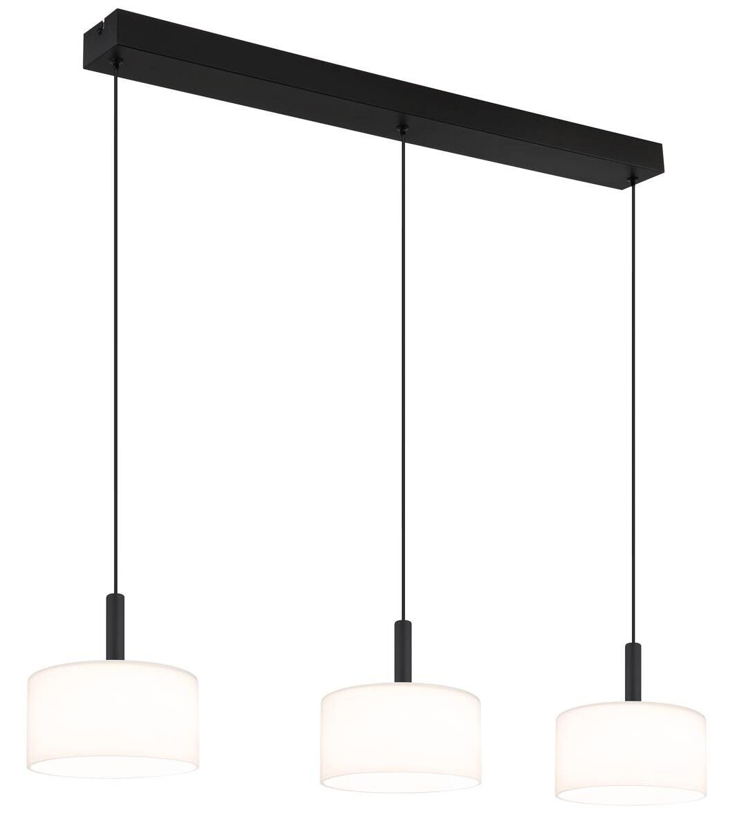 GLOBO Pendelleuchte mattschwarz Opal Glas Metall B/H/T/L: ca. 20x150x96x96 cm 1 Brennstellen