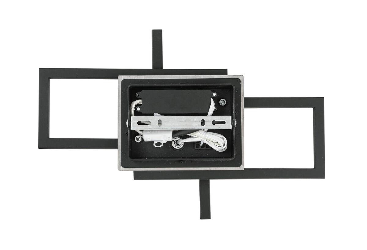 Nolo LED Deckenleuchte Harald schwarz Chrom Kunststoff Metall B/H/L: ca. 28,5x7x42 cm 1 Brennstellen