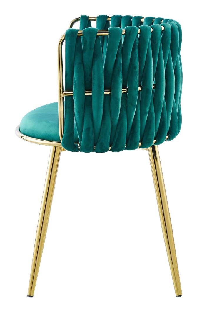 Stuhl Milla 100 2er-Set grün Microfaser B/H/T: ca. 57x80x53 cm