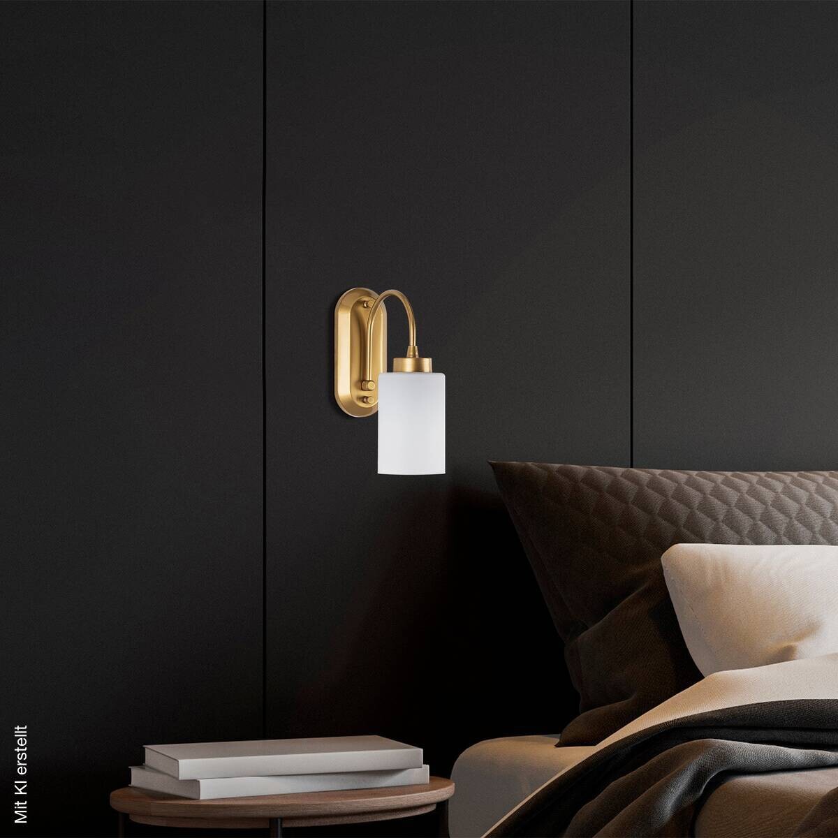 Opviq Wandleuchte gold Metall Glas B/H/L: ca. 21x28x10 cm E27 1 Brennstellen