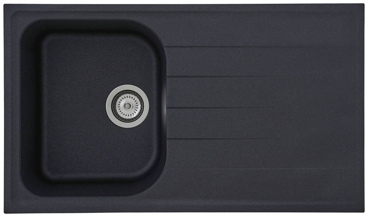 Respekta Einbauspüle Orlando 86 x 50 S schwarz Granitverbundmaterial B/H/T: ca. 86x20,9x50 cm