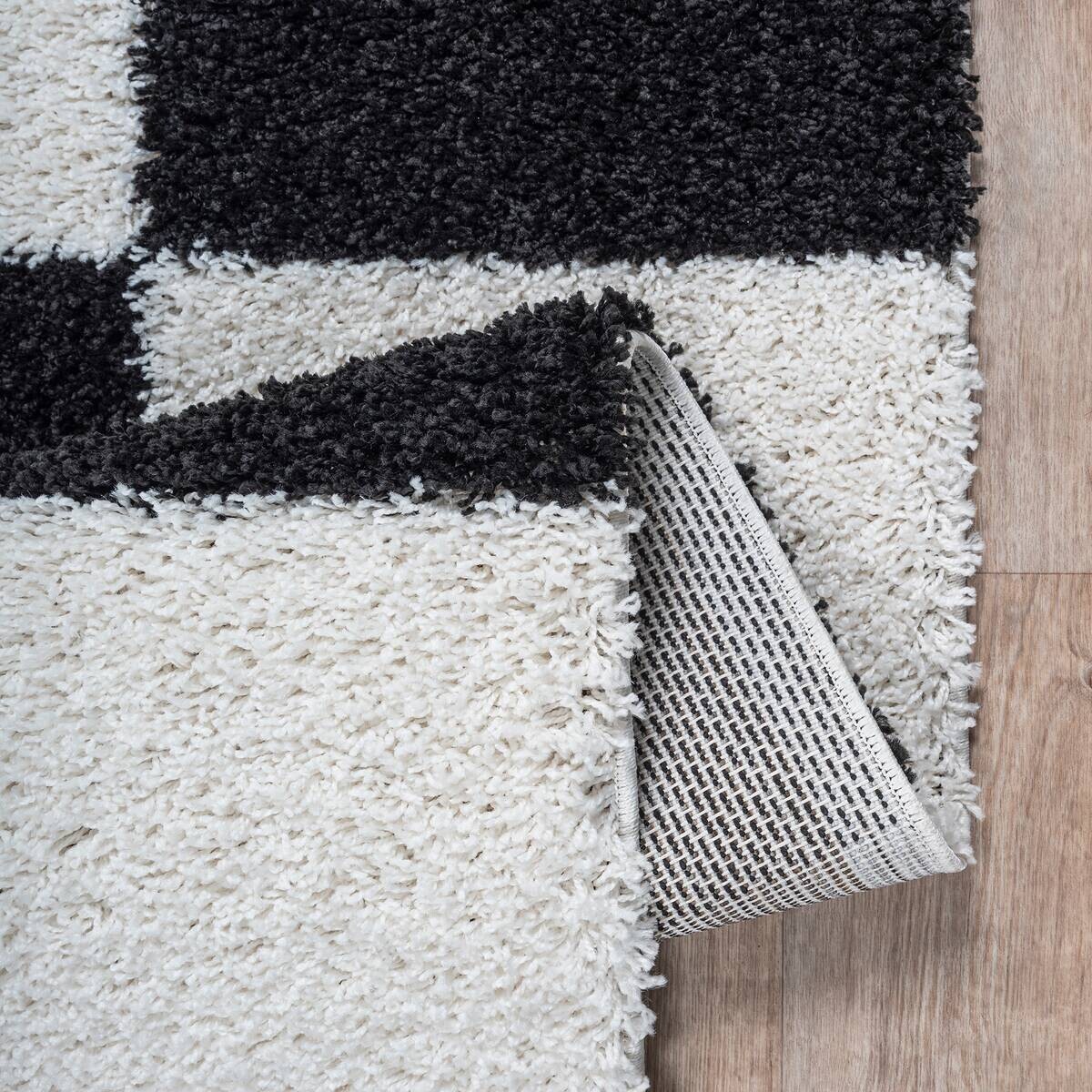 Sanat Hochflorteppich MILANO schwarz B/L: ca. 140x200 cm