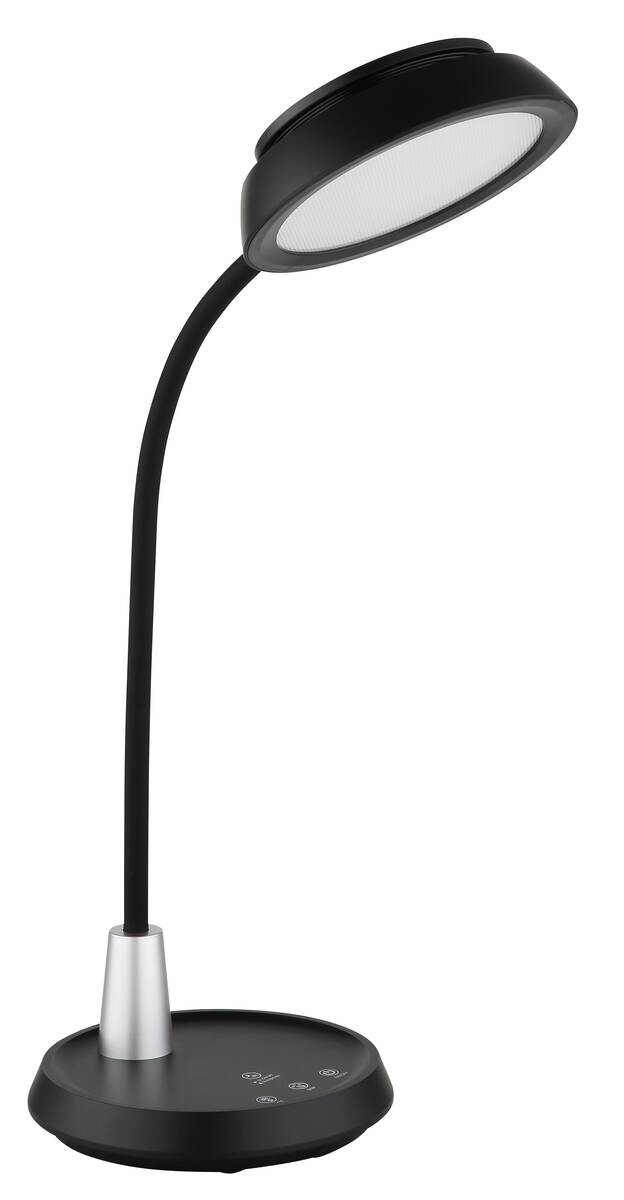 GLOBO Tischleuchte schwarz Opal silber Silikon PVC Kunststoff B/H/L: ca. 17,2x44,8x30,6 cm 1 Brennstellen