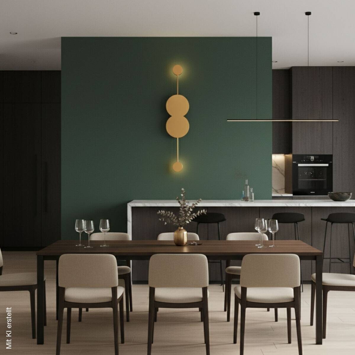 Opviq LED-Wandleuchte gold B/H/T: ca. 97x5x20 cm 2 Brennstellen