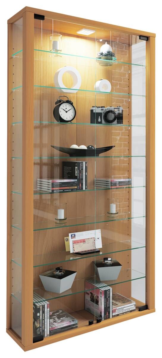 Vitrine Vitrosa Maxi buche Holzwerkstoff Glas B/H/T: ca. 59x113x18 cm