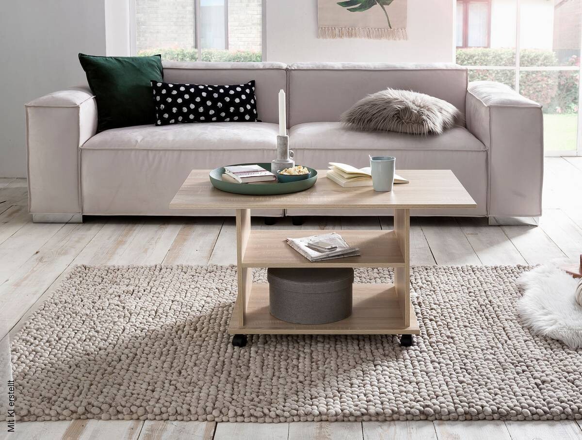 Couchtisch braun B/H/T: ca. 95x51x54 cm