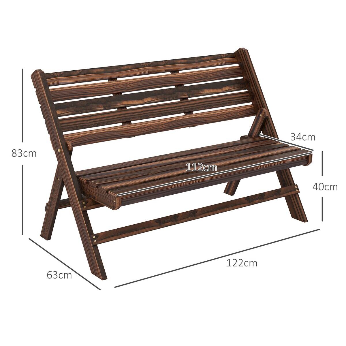 Outsunny Gartenbank grau Edelstahl B/H/L: ca. 63x122x83 cm