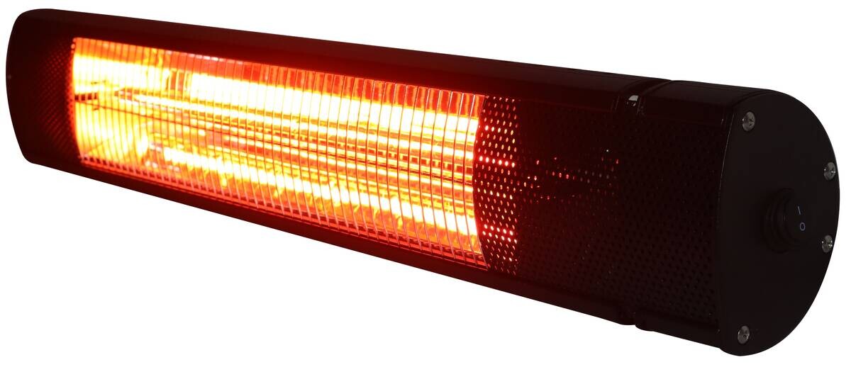 Infrarot Heizstrahler schwarz Chrom Aluminium B/H/T: ca. 60,5x10,5x16 cm