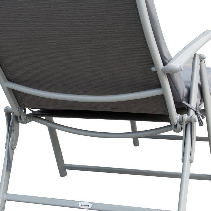 Outsunny Sonnenliege schwarz Metall B/H/L: ca. 64x101x180 cm