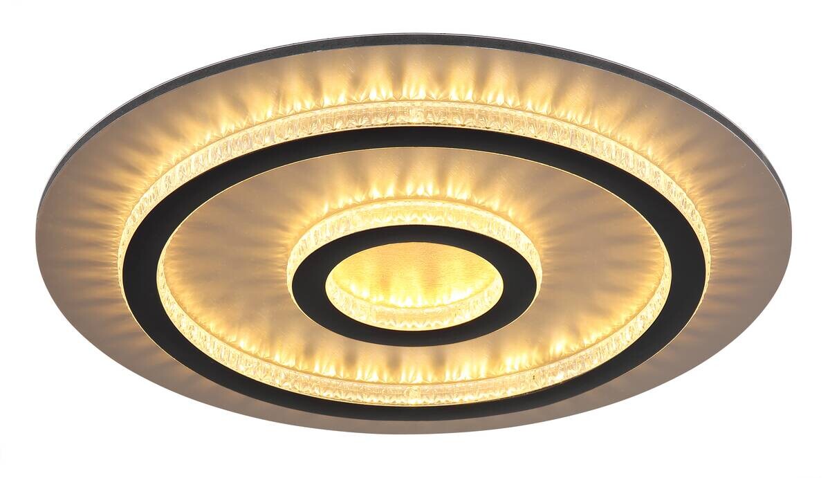 GLOBO LED-Deckenleuchte mattschwarz klar gold Kunststoff Metall H/D: ca. 5,5x45 cm 1 Brennstellen