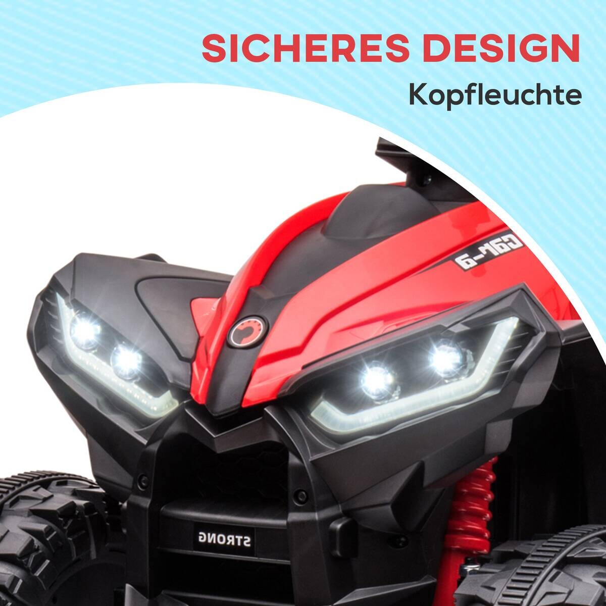 HOMCOM Elektro-Quad rot B/H/L: ca. 53x55,5x83 cm