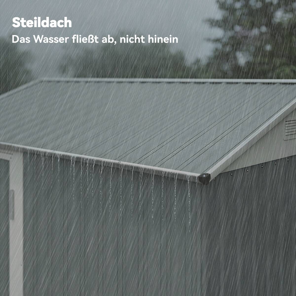Outsunny Geräteschuppen hellgrau B/H/T/L: ca. 177x236x177x209 cm