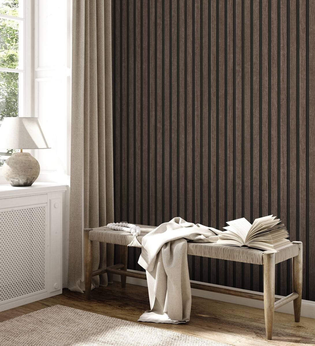 Vliestapete Holzoptik braun schwarz B/L: ca. 53x1005 cm