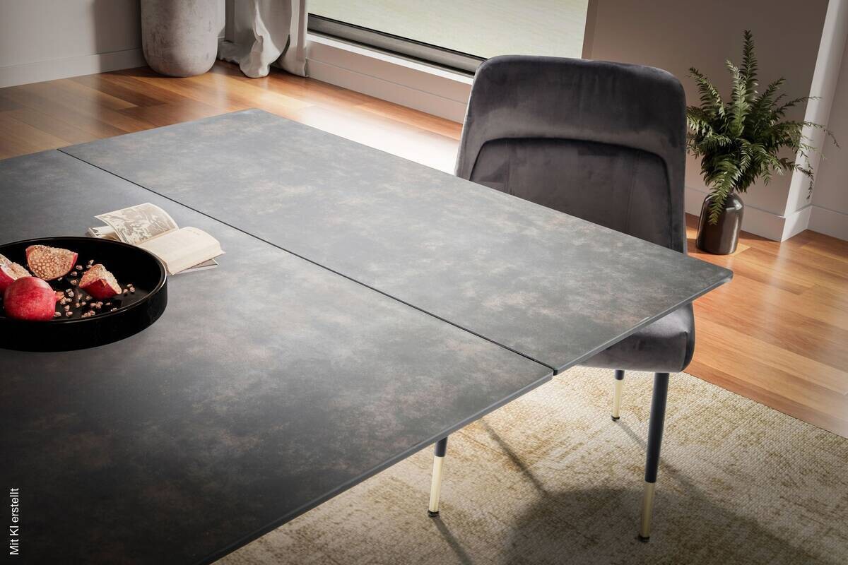 Esstisch schwarz Marmor Optik B/H/T: ca. 180x78x95 cm