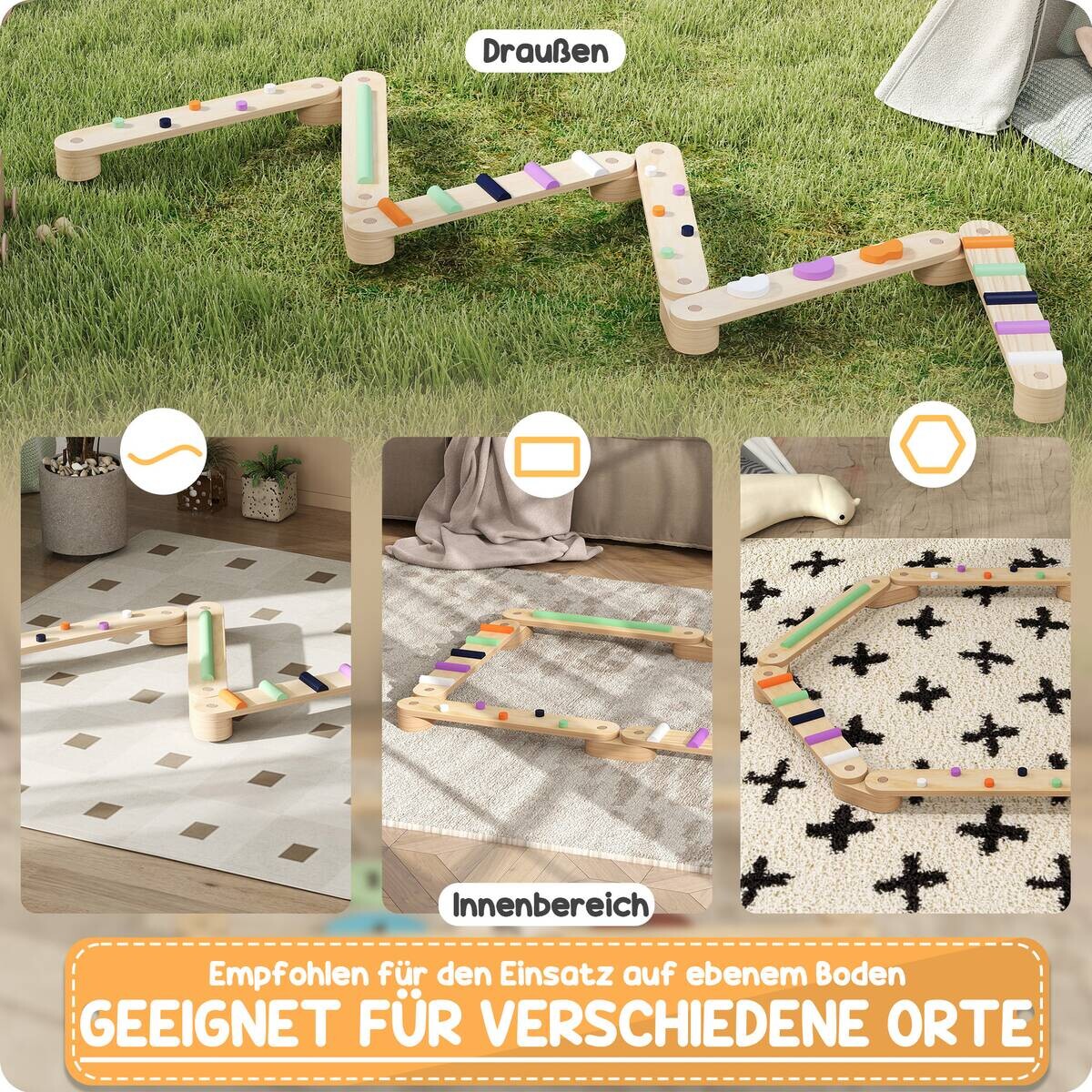 AIYAPLAY Kinder Balancierbalken B/H/L: ca. 115x8,5x130 cm