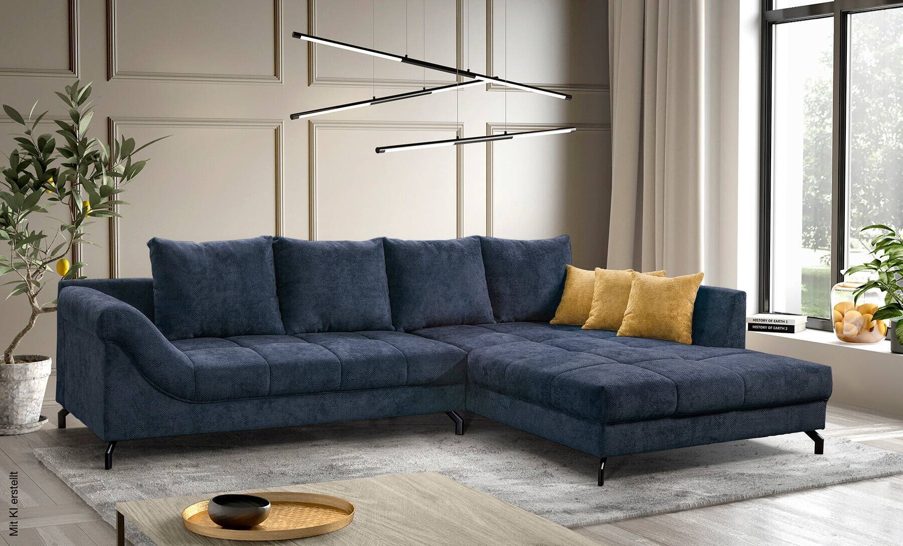 Ecksofa olive Microfaser B/H/T: ca. 306x92x203 cm