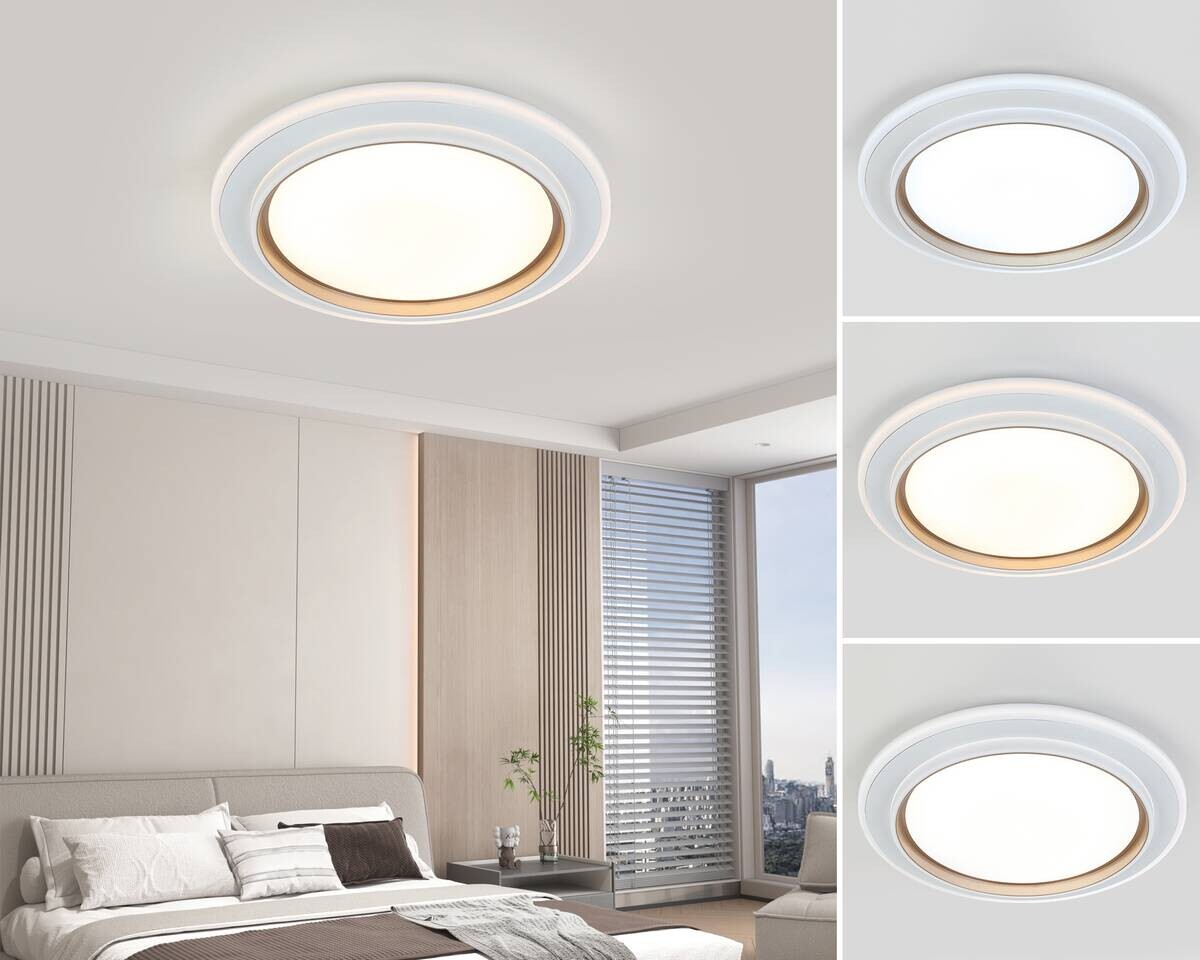 Nolo LED-Deckenleuchte Disc silber Kunststoff B/H/T: ca. 46x46x5 cm