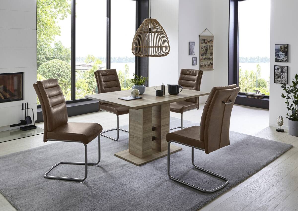Essgruppe Paula III schlamm Microfaser B/H/T: ca. 220x76x90 cm
