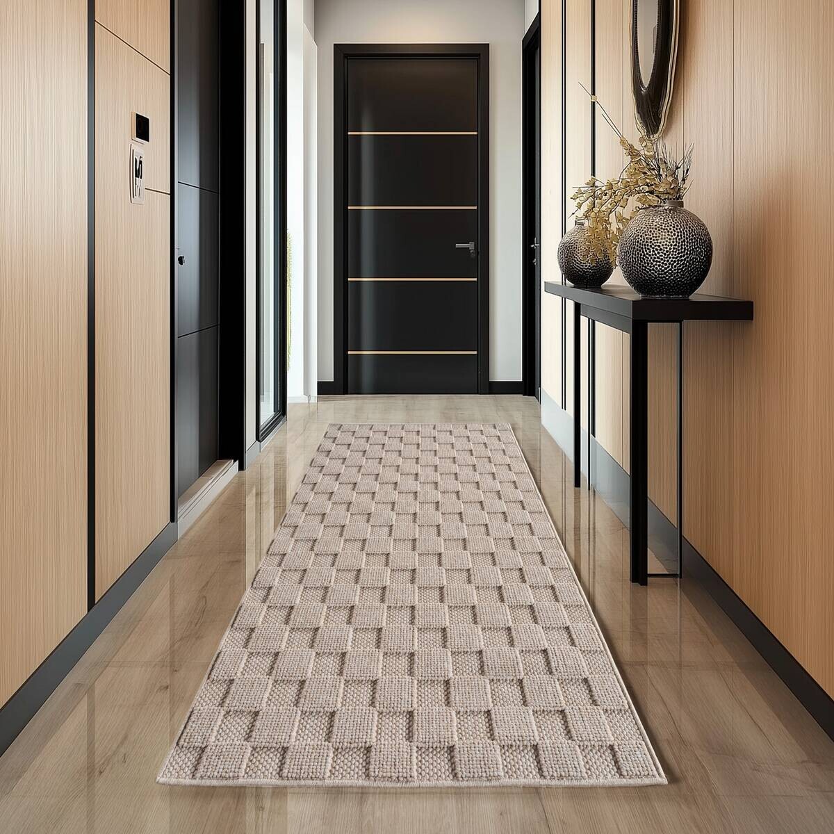 Ayyildiz Kurzflorteppich HELIX beige B/H/L: ca. 80x0,7x250 cm