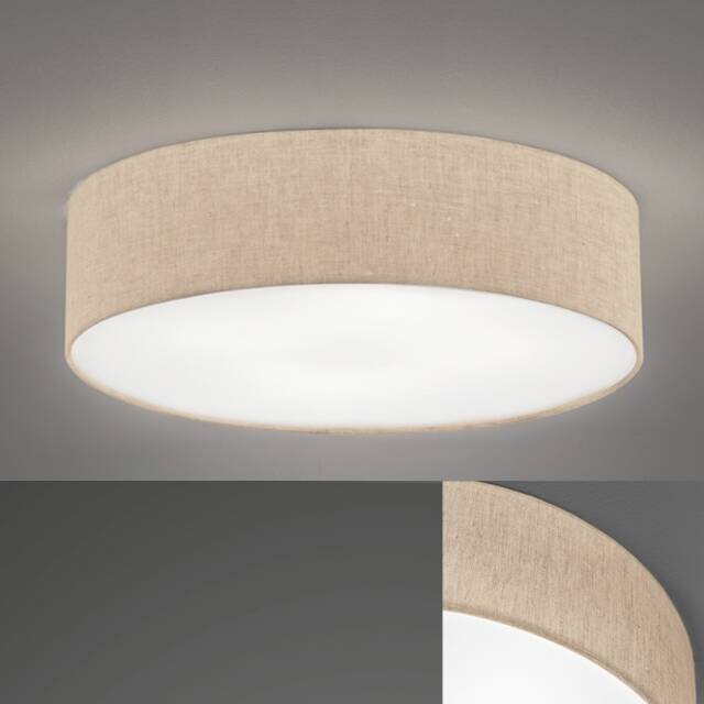 Fischer & Honsel Deckenleuchte 20913 weiß sand Leinen H/D: ca. 15x60 cm E14 4 Brennstellen