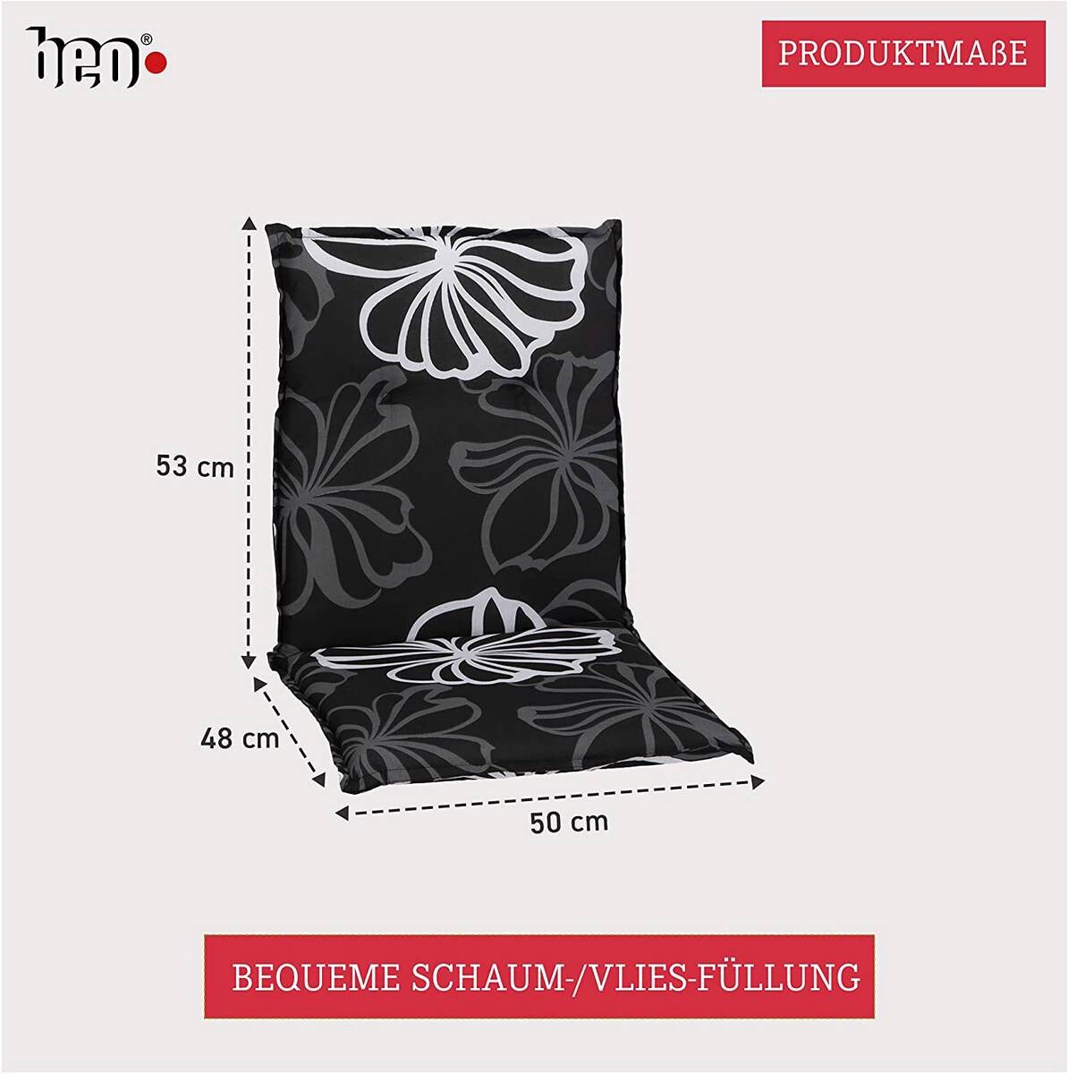 Beo Saumauflage für Niedriglehner schwarz Polyester-Mischgewebe B/H/L: ca. 50x6x101 cm 2er Set