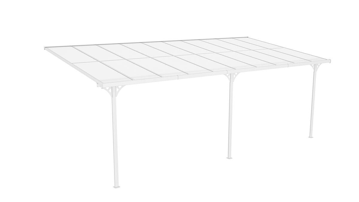 Westmann Terrassenüberdachung Bruce weiß Aluminium B/H/L: ca. 617x270x300 cm