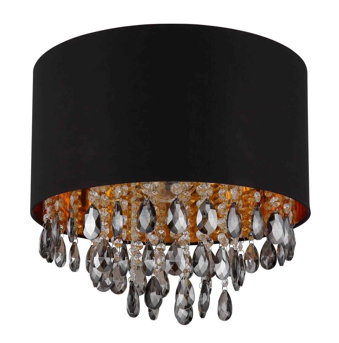 GLOBO Deckenleuchte COLETTA 15776D mattschwarz gold schwarz Metall Kunststoff Textil H/D: ca. 33x40 cm E27 1 Brennstellen