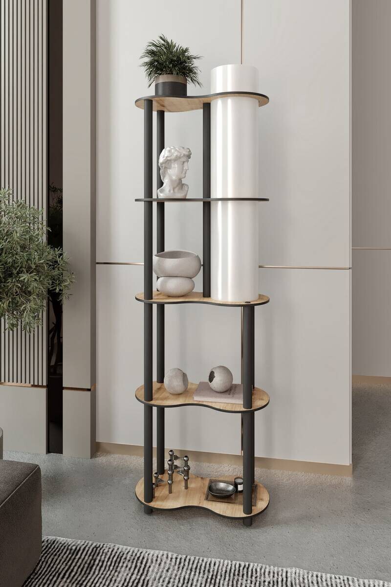 Opviq Stehleuchte nussbaum PVC MDF B/H/T/L/D: ca. 17x140x17x17x17 cm E27 1 Brennstellen