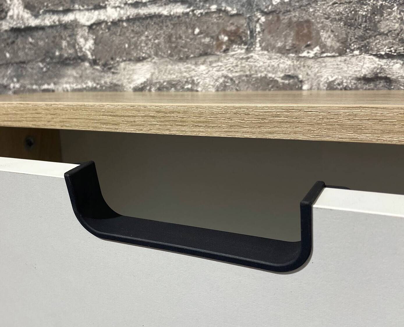 Waschbeckenunterschrank Emmik weiß matt Eiche Eiche weiß Nachbildung B/H/T: ca. 59,8x62,4x32,6 cm