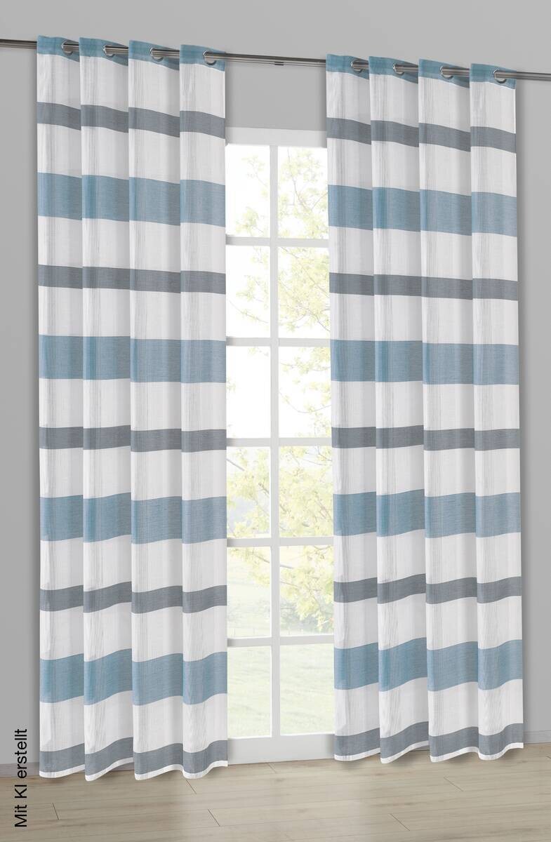 Ösenvorhang Caro blau B/L: ca. 140x245 cm